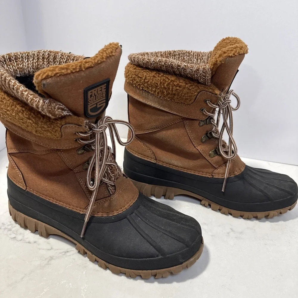 Free Soldier Thinsulate  Lace‎ Up Warm Waterproof Women's Snow Boots Size 8